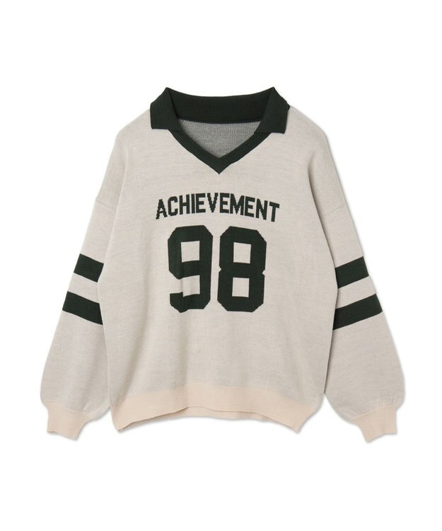 WEGO ナンバリングジャガードニット グリーン