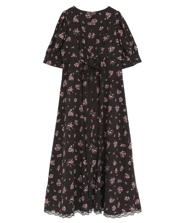 earth music&ecology レース切替フラワーロングワンピース Brown