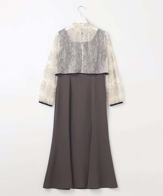 Feroux 【2WAY・セットアイテム】レースブラウス×ジャンパースカートセット グレー系