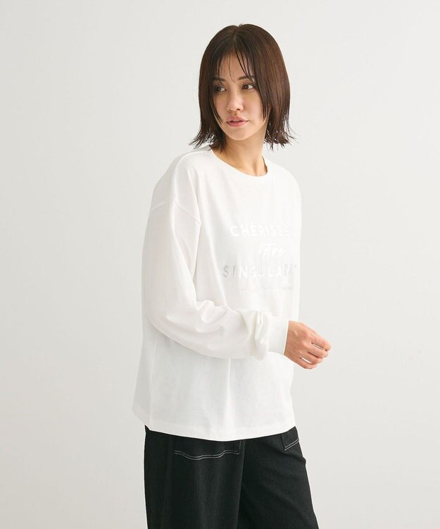 Green Parks 箔プリント長袖ロンＴＥＥ Silver