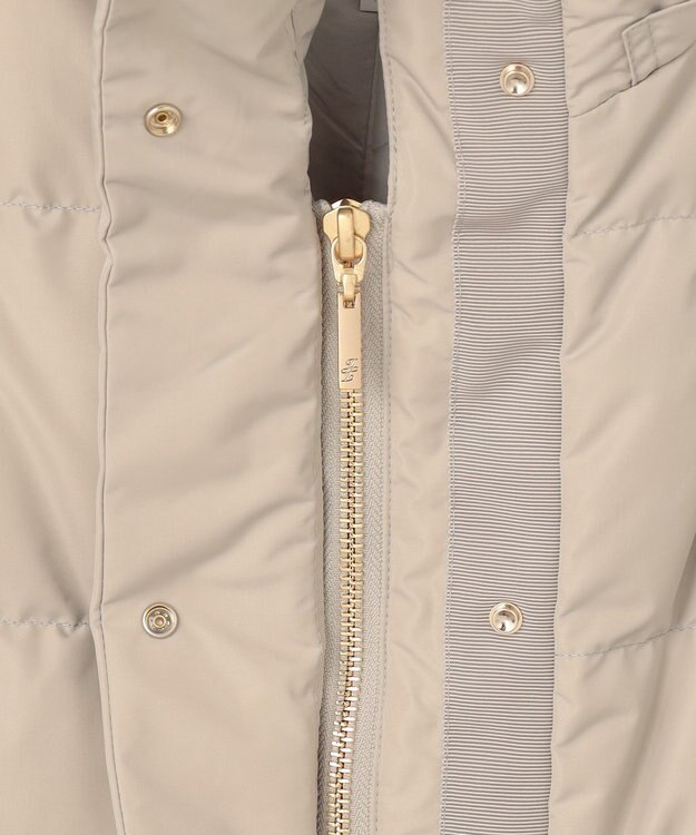 自由区 L 【洗える】マイクロタッサーダウン コート グレージュ