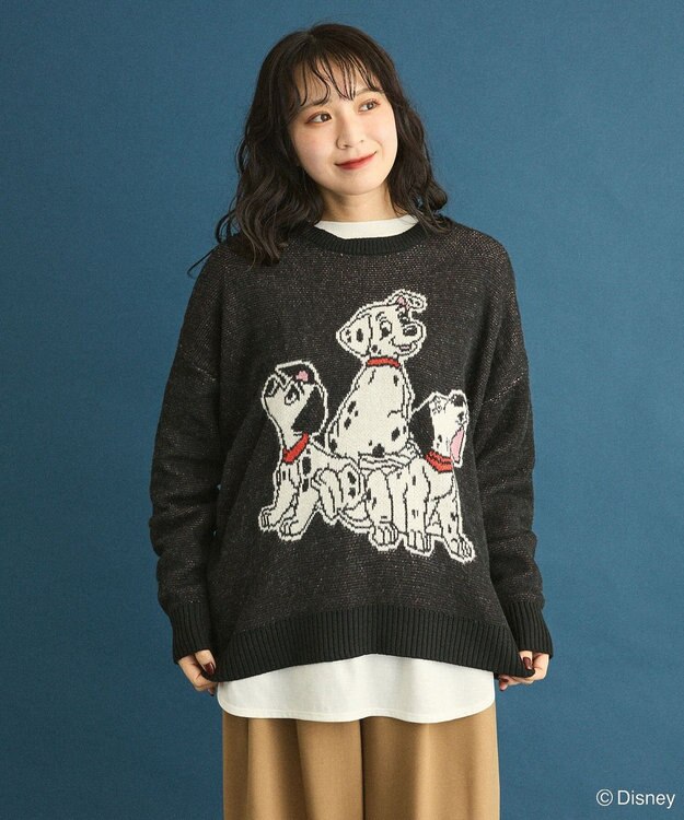 Green Parks １０１匹わんちゃん／ジャガードニット Black