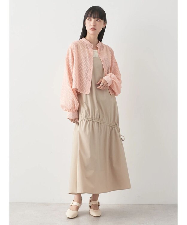 earth music&ecology ツッキリジャガードショートブラウス Pink