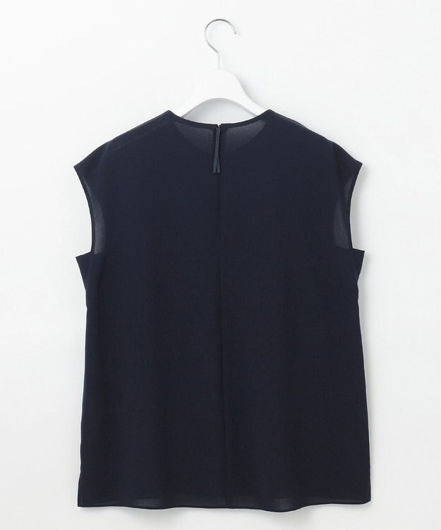 自由区 【セットアップ対応・UVカット・接触冷感・洗える】ライトストレッチ ブラウス ネイビー