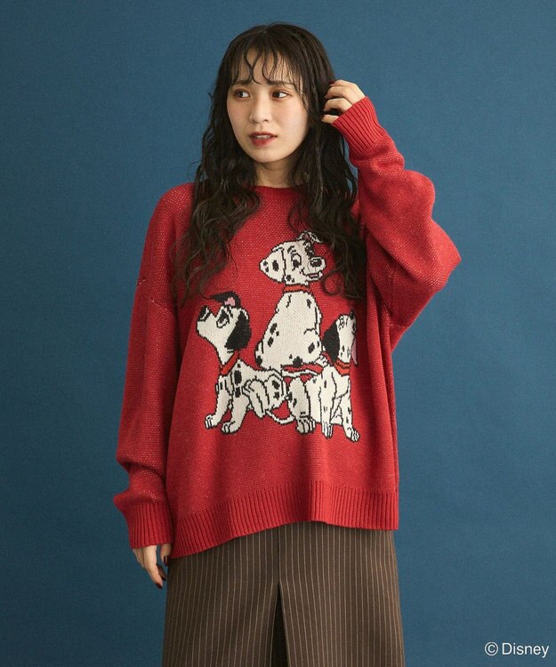 Green Parks １０１匹わんちゃん／ジャガードニット Red