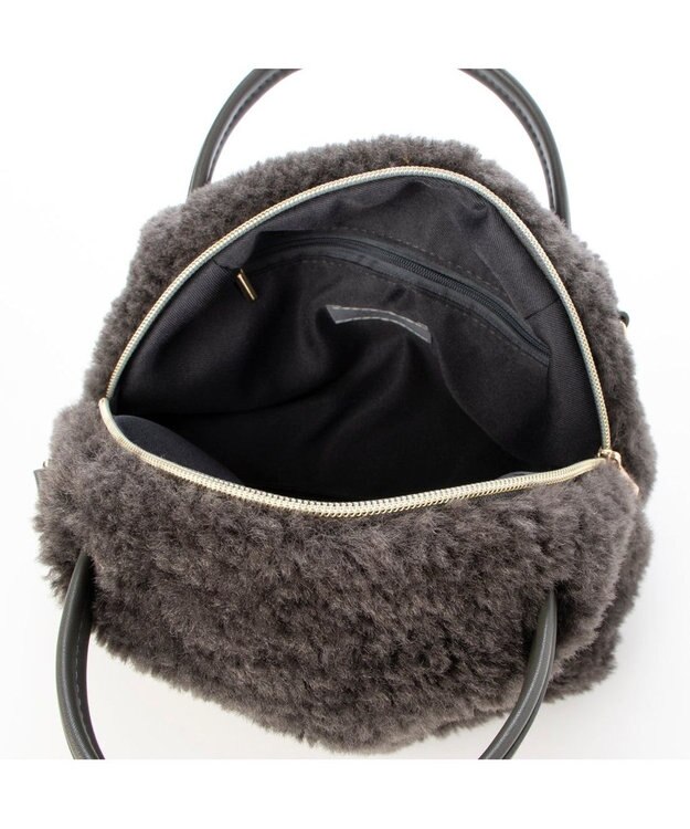 UNBILLION カシュカシュ cachecache / ボアボックスミニトートバッグ ダークグレー