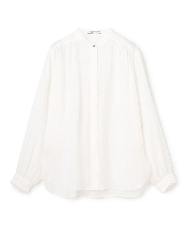 BEIGE， PAULINE / リネンヴィスコースレースブラウス White