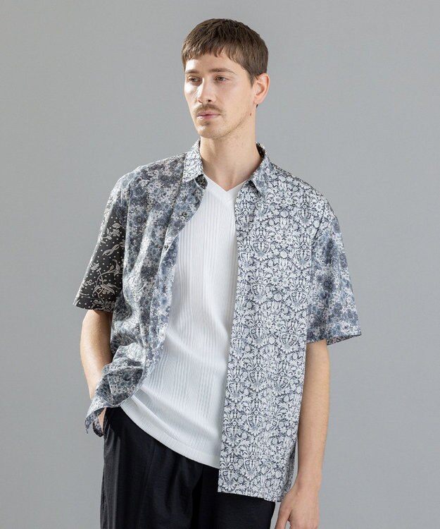 JOSEPH HOMME 【LIBERTY】クレイジーリバティ　半袖レギュラーシャツ グレー系