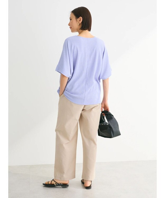 Green Parks 裾タック表面カットプルオーバー Purple