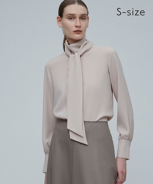 BEIGE， 【S-size】STOW / ボウタイブラウス Nude