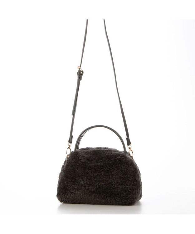 UNBILLION カシュカシュ cachecache / ボアボックスミニトートバッグ ダークグレー