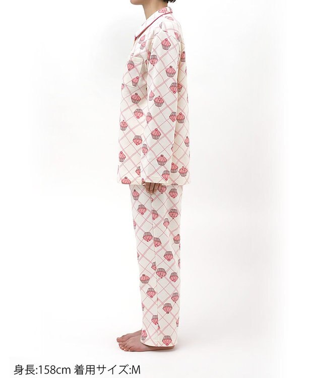 Wing パジャマ 綿100%(本体肌側) あったか 3Lまで対応 大きいサイズ 長袖 長ズボン 冬 レディース EP6020 ウイング／ワコール ピンク