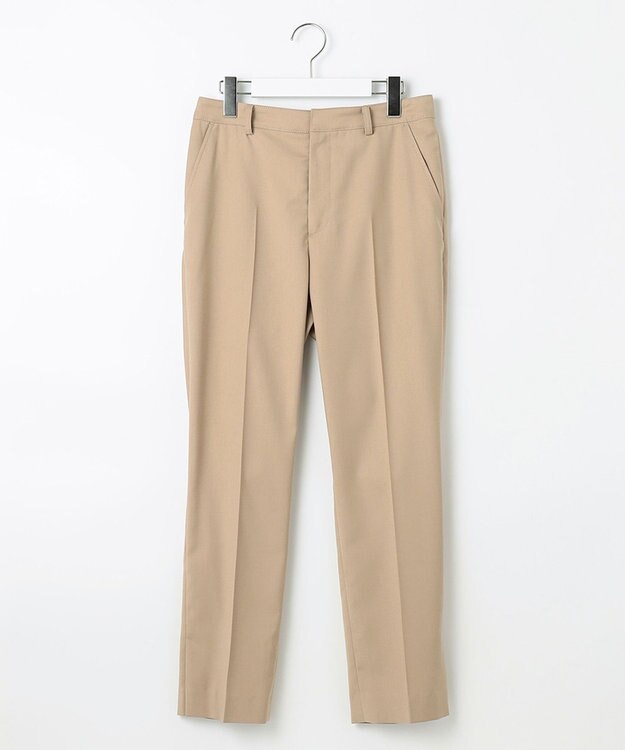 J.PRESS LADIES 【洗える】ポリエステルレーヨンマイクロギャバストレッチ テーパード パンツ ベージュ系