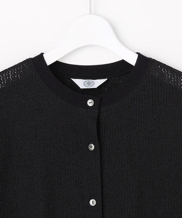 J.PRESS LADIES 【冷房対策に】レーシー カーディガン ブラック系
