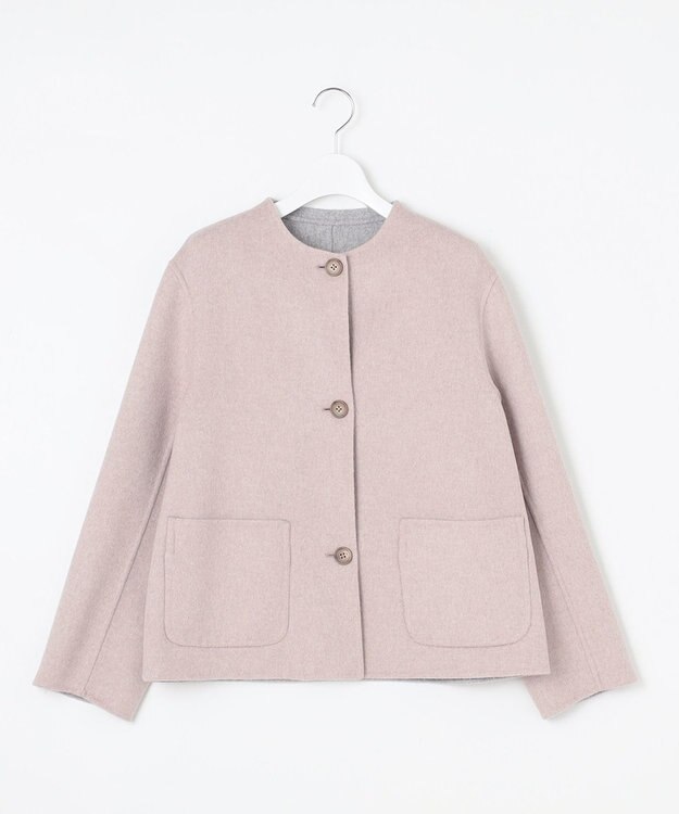 J.PRESS LADIES L 【リバーシブル】ウールナイロン リバー ショート コート ベージュ系