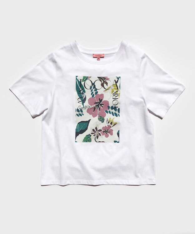 TOCCA 【接触冷感・UV90%以上カット・洗える】EXOTIC FLORAL Tシャツ ホワイト系