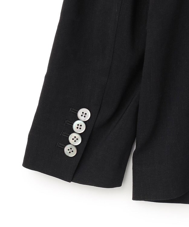 23区 L 【STORY7月号掲載】リネンレーヨンストレッチ ダブル ジャケット ブラック系