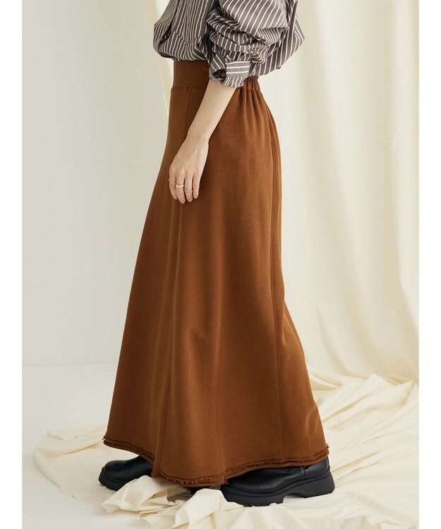 CRAFT STANDARD BOUTIQUE カットオフＡライン裏毛スカート Brown