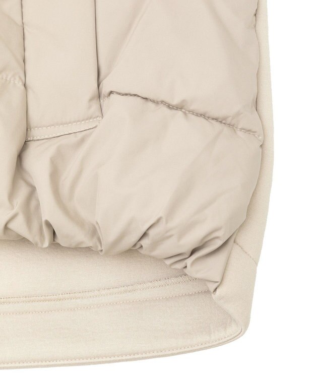 YECCA VECCA 中綿×カットボンディングZIPフーディー Gray Beige