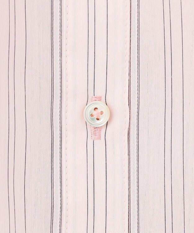 J.PRESS LADIES 【洗える】ランダムストライプ シャツカラー ブラウス ピンクストライプ系