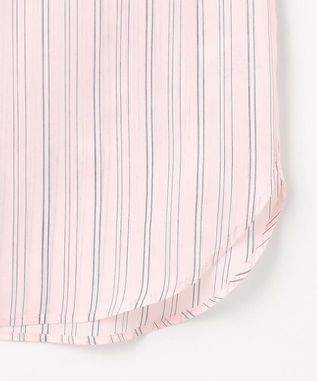 J.PRESS LADIES 【洗える】ランダムストライプ シャツカラー ブラウス ピンクストライプ系