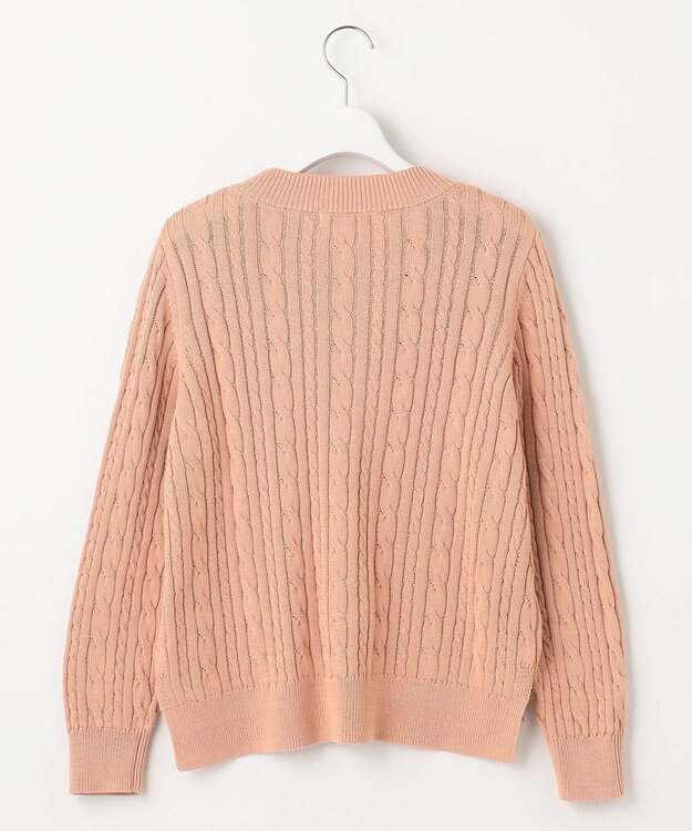 J.PRESS LADIES 【洗える】GIZA MERCERIZE COTTON ケーブル ニット ピンク系