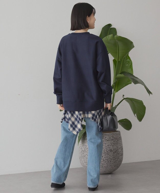 AMERICAN HOLIC Fairfield フロッキースウェットプルオーバー Navy