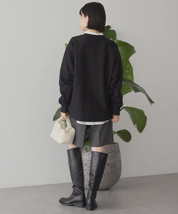 AMERICAN HOLIC Fairfield フロッキースウェットプルオーバー Black