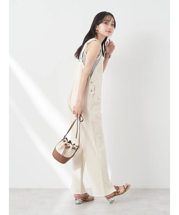 earth music&ecology オーバーオールデニム Ivory