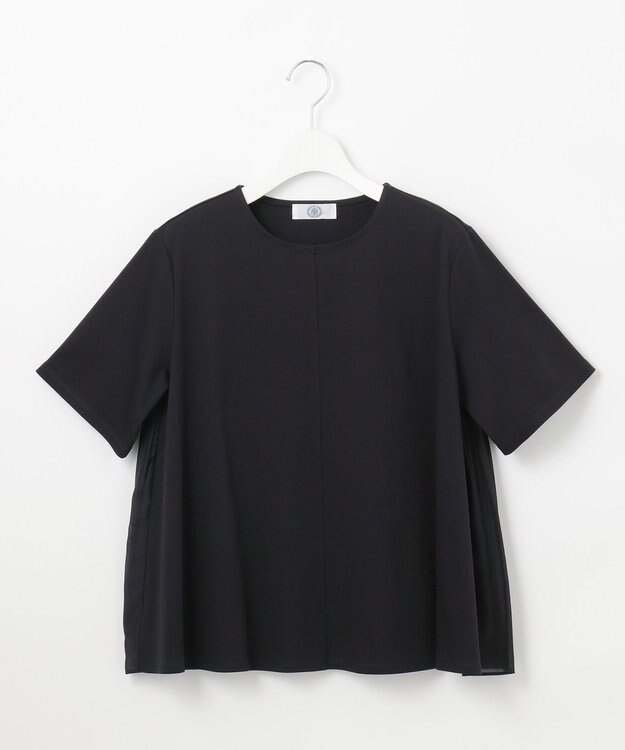 J.PRESS LADIES S 【洗える】コットンスムース バック プリーツ カットソー ネイビー系