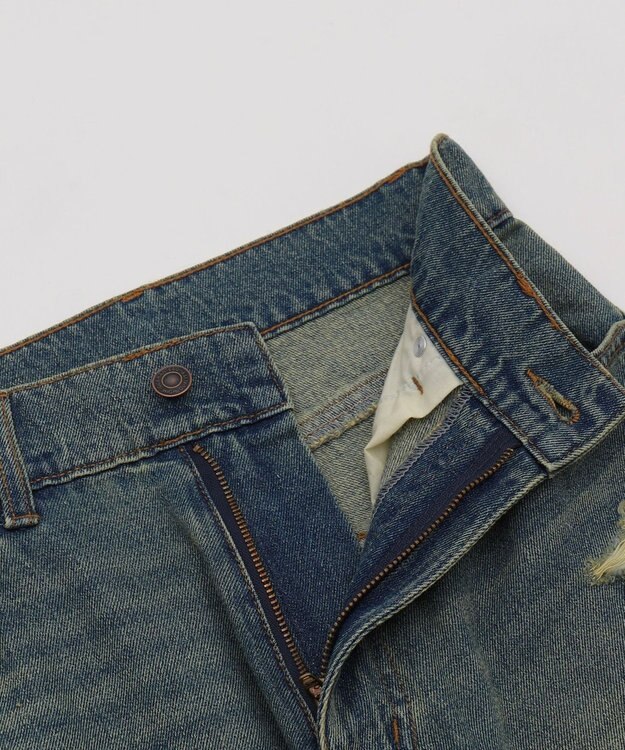 WEGO ダメージワイドデニムパンツ デニム淡加工色