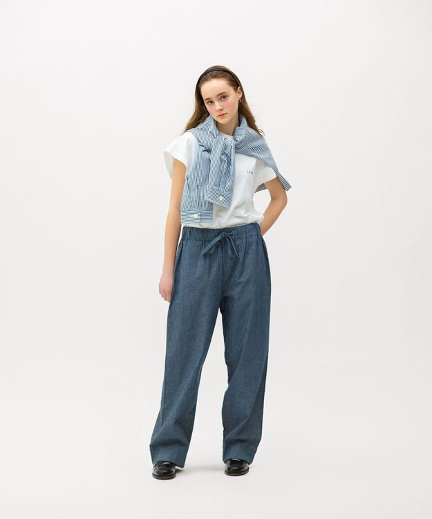 LENO DUNGAREES EASY PANTS《UNISEX》/ ダンガリーイージーパンツ INDIGO