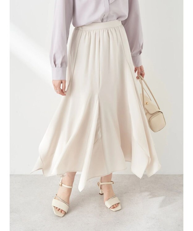 earth music&ecology ランダムイレヘムスカート Ivory