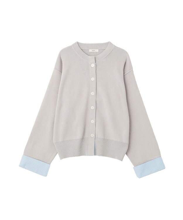 earth music&ecology フェイクレイヤードカーディガン Light Gray