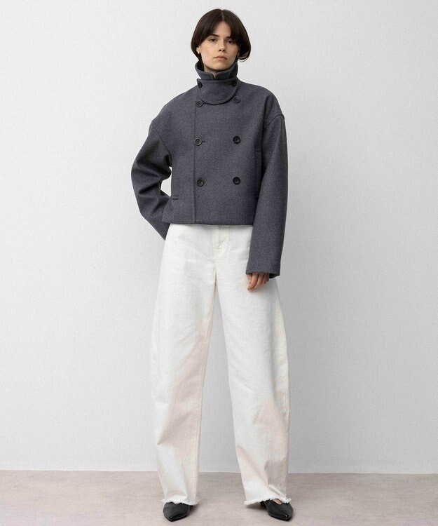 NAVE 【Nave】ダブルメルトン ショートPコート チャコール系