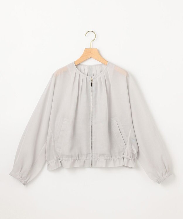 組曲 L カラーボイルノーカラー ブルゾン ライトグレー系