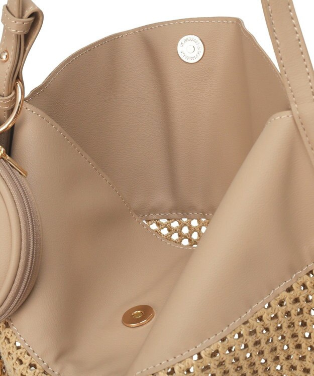 Green Parks 【２ＳＥＴ】ポーチチャーム付き雑材トートバッ Black