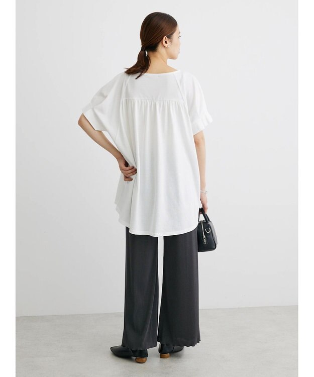 Green Parks 袖タックデザインカットチュニック White