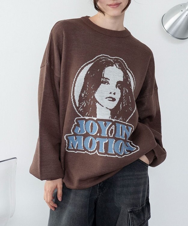 WEGO 【洗える】グラフィックニットBIGプルオーバー 柄5