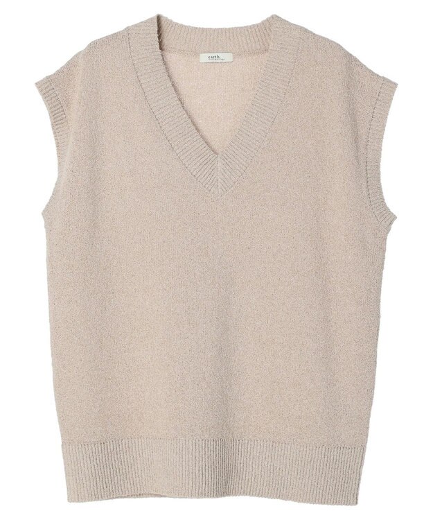 earth music&ecology ミニブークレＶネックベスト Light Beige