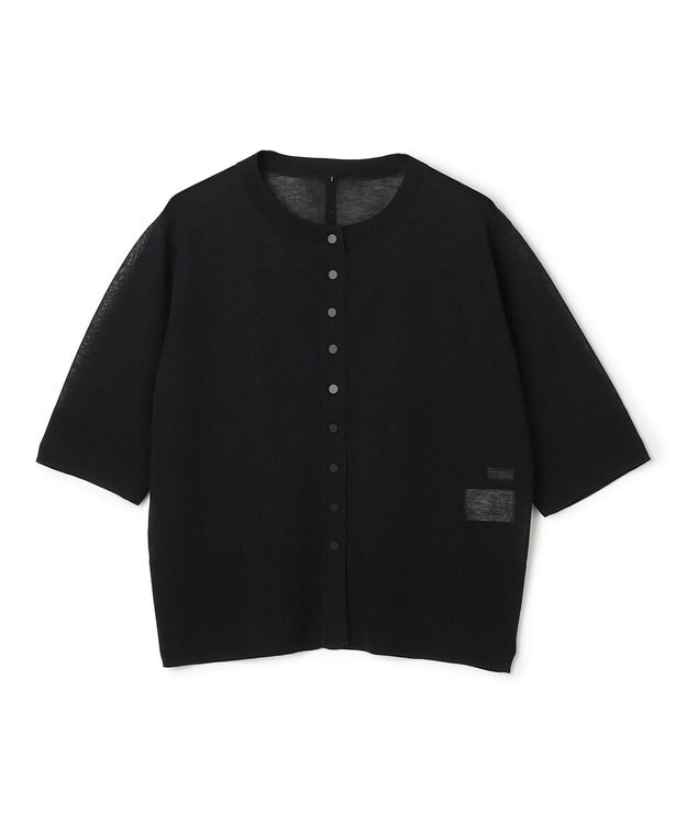BEIGE， MOISE / シアーニット　5分袖カーディガン Black