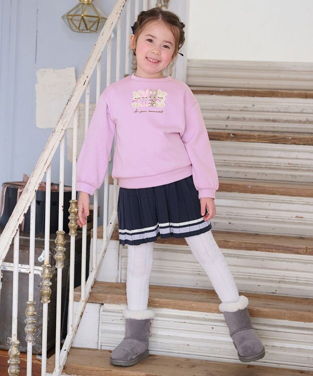 ANY KIDS プリーツニットスカート ネイビー