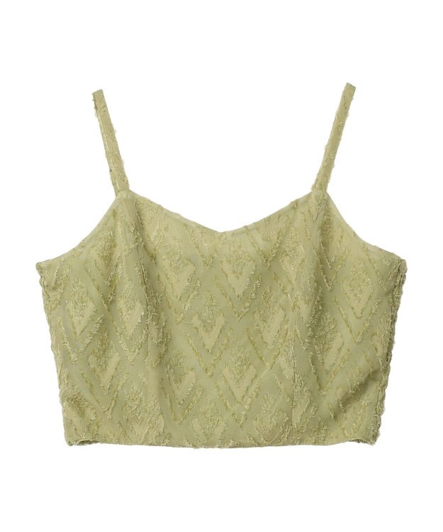 earth music&ecology ＳＥＴ２点カットジャカードカーディガン＋ビスチェ Lime Green