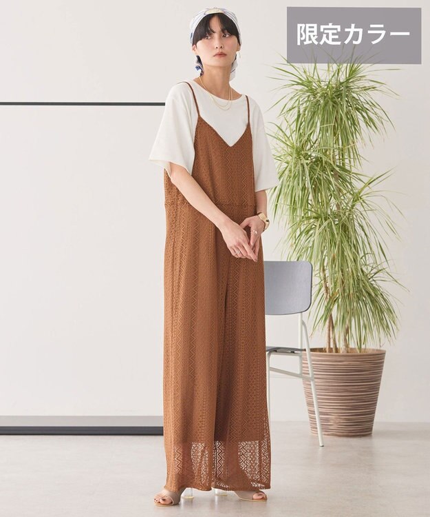 AMERICAN HOLIC レースキャミサロペット【WEB限定カラー有り】 Brown