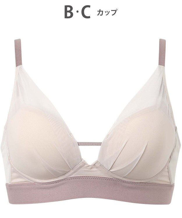 WACOAL ノンワイヤーブラ 【重力ケアブラ】 バストを重力から守る まる胸をキープ サイドのラインすっきり Gカップまで対応 大きいサイズ レディース BXB114 /ワコール ベージュ