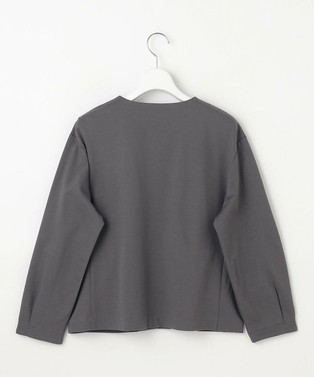 J.PRESS LADIES L グログランジャージー カーディガン スレート系