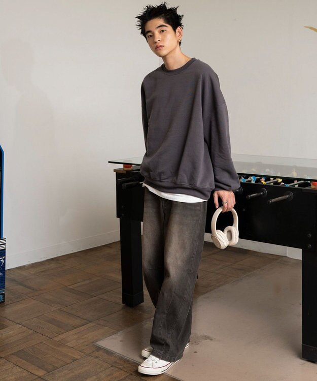 WEGO 【ユニセックス着用/MLXLサイズ展開/新色追加/裏起毛】スウェットプルオーバー スミクロ