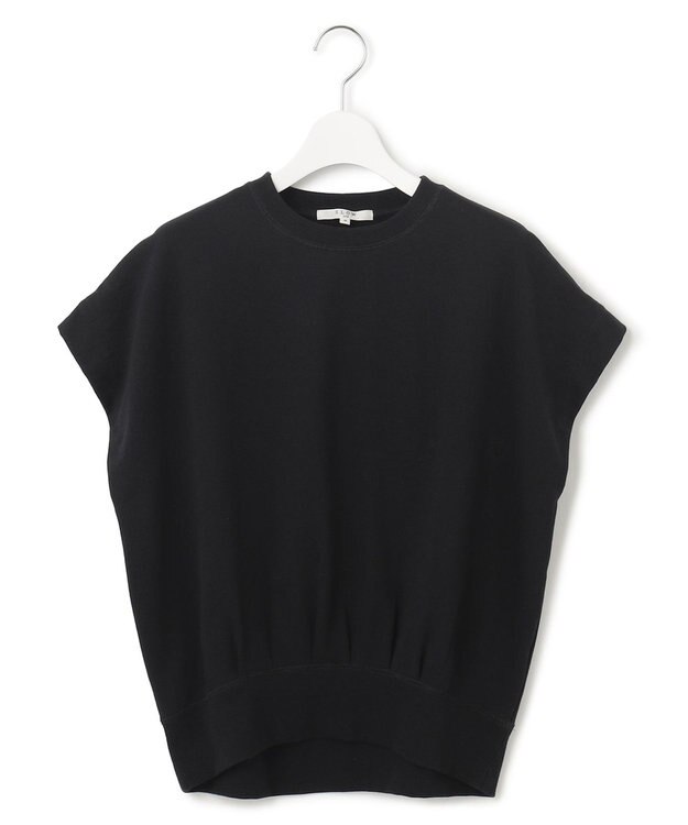 23区 L 【SLOW/洗える】コンパクトインレー フレンチスリーブ カットソー ブラック系