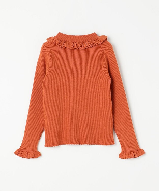 ANY KIDS 首フリル しあわせタッチ ニット オレンジ
