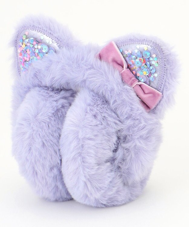 ANY KIDS シャラシャラ ネコミミ イヤーマフ パープル